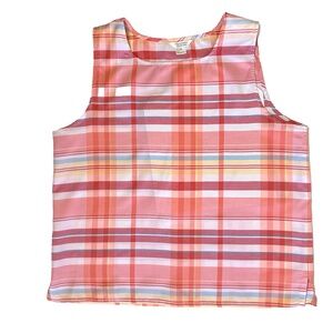 Christopher & Banks plaid sleeveless blouse
